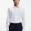 Slim-fit shirt in Italian-made performance-stretch jersey