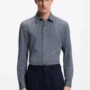 Slim-fit shirt in Italian-made performance-stretch jersey