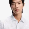 Slim-fit shirt in Italian-made performance-stretch jersey