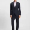 Slim-fit shirt in Italian-made performance-stretch jersey