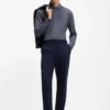 Slim-fit shirt in Italian-made performance-stretch jersey