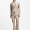 Slim-fit shirt in Italian-made structured cotton