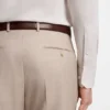 Slim-fit shirt in Italian-made structured cotton