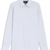 Slim-fit shirt in Italian-made structured cotton