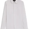 Slim-fit shirt in Italian-made structured cotton