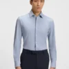Slim-fit shirt in Italian performance-stretch fabric