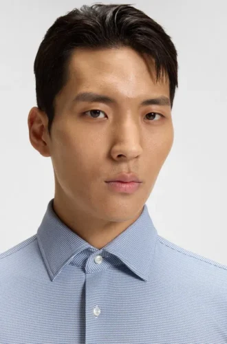 Slim-fit shirt in Italian performance-stretch fabric