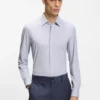 Slim-fit shirt in Italian performance-stretch jersey