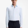 Slim-fit shirt in Italian performance-stretch jersey