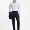Slim-fit shirt in Italian performance-stretch jersey