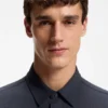 Slim-fit shirt in Italian performance-stretch seersucker