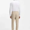 Slim-fit shirt in Italian performance-stretch seersucker