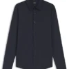 Slim-fit shirt in Italian performance-stretch seersucker