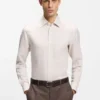Slim-fit shirt in linen-blend twill