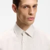 Slim-fit shirt in linen-blend twill