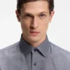 Slim-fit shirt in linen-blend twill