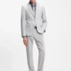 Slim-fit shirt in linen-blend twill
