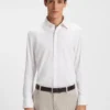 Slim-fit shirt in melange stretch cotton