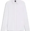 Slim-fit shirt in melange stretch cotton