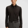 Slim-fit shirt in mercerised cotton