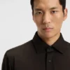 Slim-fit shirt in mercerised cotton