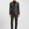 Slim-fit shirt in mercerised cotton
