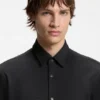 Slim-fit shirt in performance-stretch jacquard