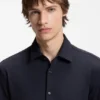 Slim-fit shirt in performance-stretch jacquard