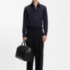 Slim-fit shirt in performance-stretch jacquard