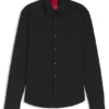 Slim-fit shirt in performance-stretch jacquard