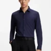 Slim-fit shirt in performance-stretch jersey