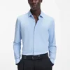 Slim-fit shirt in performance-stretch jersey