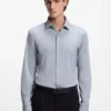 Slim-fit shirt in performance-stretch jersey
