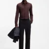 Slim-fit shirt in performance-stretch jersey