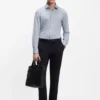 Slim-fit shirt in performance-stretch jersey