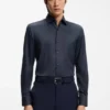 Slim-fit shirt in performance-stretch twill