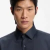 Slim-fit shirt in performance-stretch twill