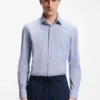 Slim-fit shirt in printed performance stretch fabric