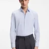 Slim-fit shirt in printed performance stretch fabric
