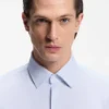 Slim-fit shirt in printed performance stretch fabric