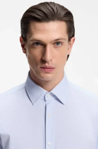Slim-fit shirt in printed performance stretch fabric