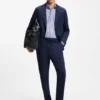 Slim-fit shirt in printed performance stretch fabric