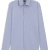 Slim-fit shirt in printed performance stretch fabric
