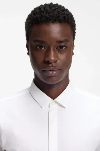 Slim-fit shirt in stretch cotton