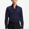 Slim-fit shirt in stretch-cotton canvas
