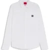Slim-fit shirt in stretch-cotton canvas
