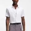 Slim-fit shirt in stretch linen