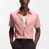 Slim-fit shirt in stretch linen