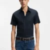 Slim-fit shirt in stretch linen