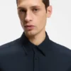 Slim-fit shirt in stretch linen